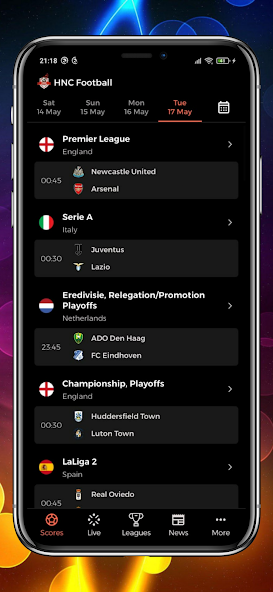 HNC Football League View