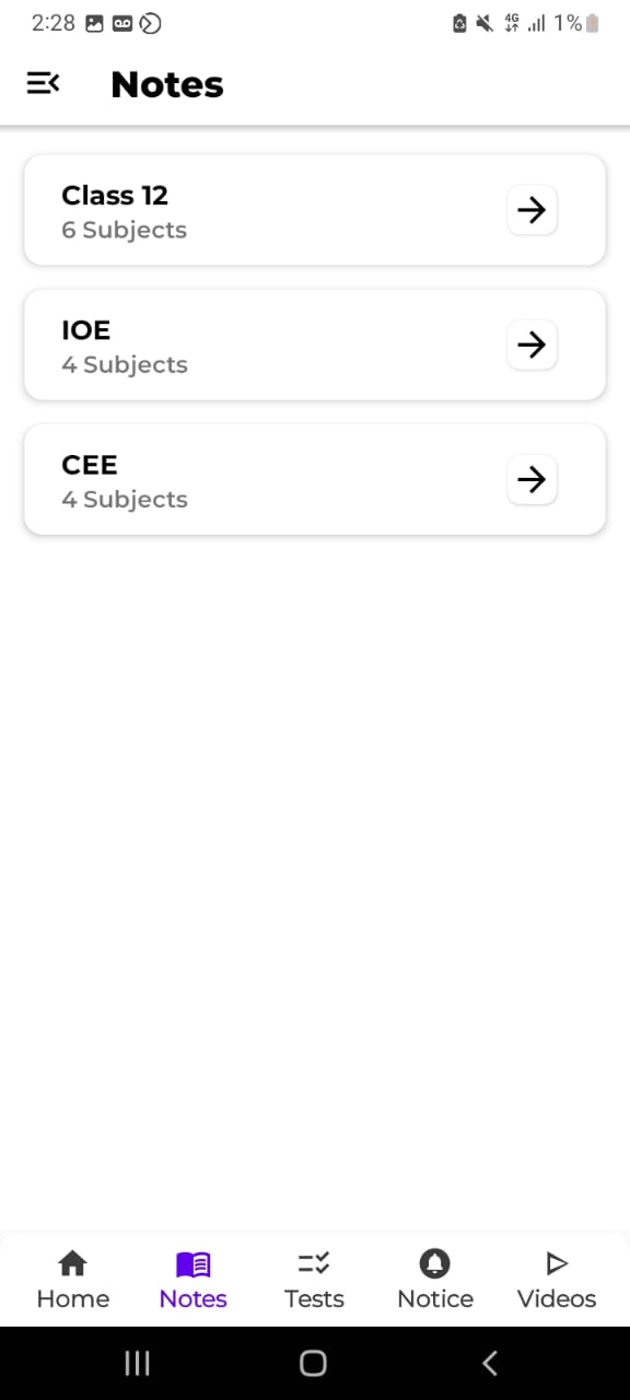 Note Library Categories